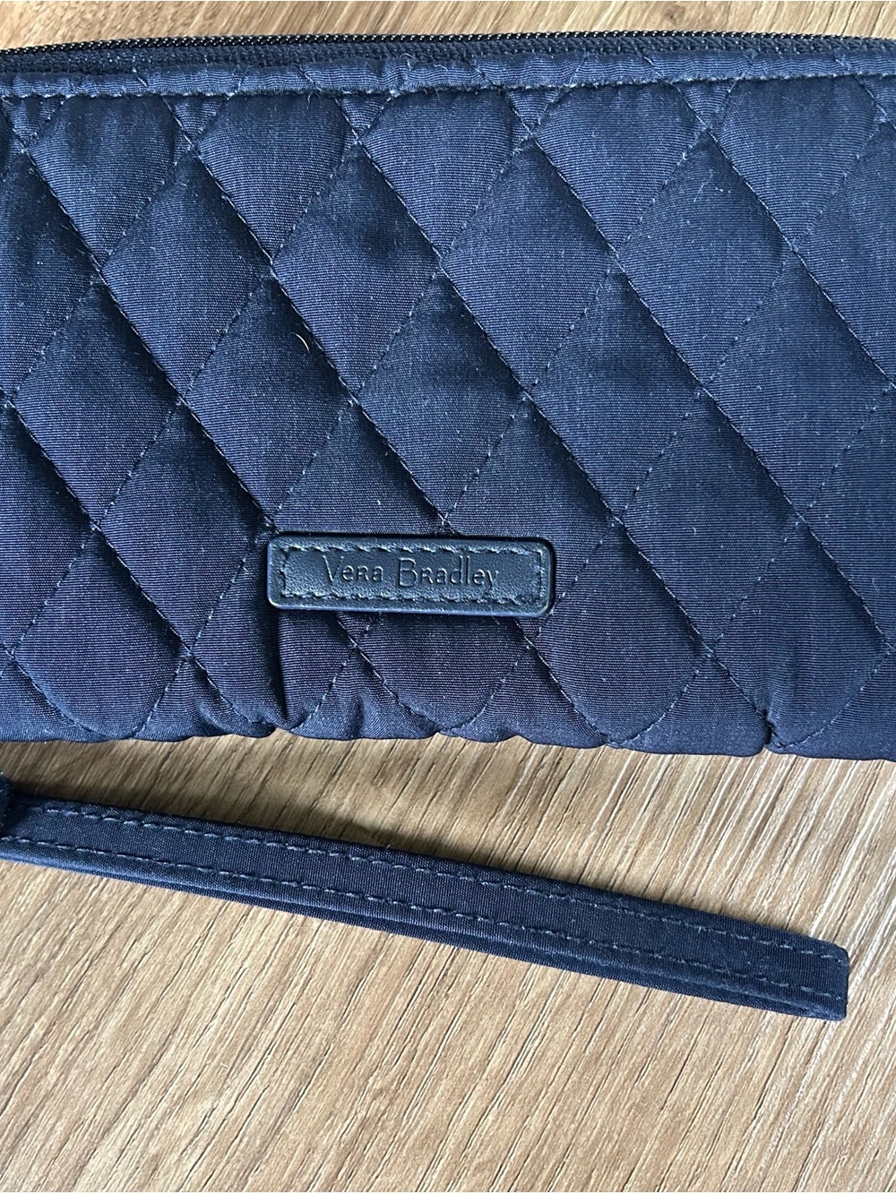 Vera Bradley Quilted RFID Wristlet - Navy Blue